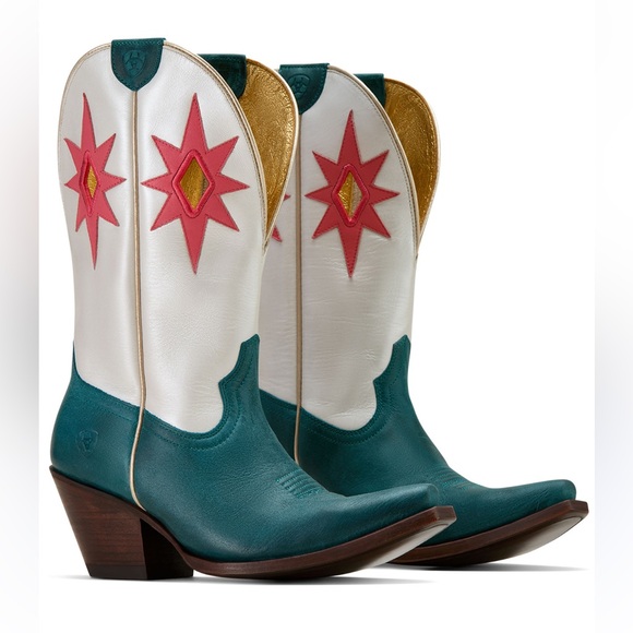 Ariat Shoes - Ariat Women’s Starlight Snip Toe Western Boots | Turquoise & White |‎ Size 9